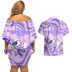 australia-hippie-christmas-couples-matching-off-shoulder-short-dress-and-hawaiian-shirt-cockatoo-kookaburra-with-wattle-violet-pastel-color