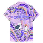 australia-hippie-christmas-hawaiian-shirt-cockatoo-kookaburra-with-wattle-violet-pastel-color