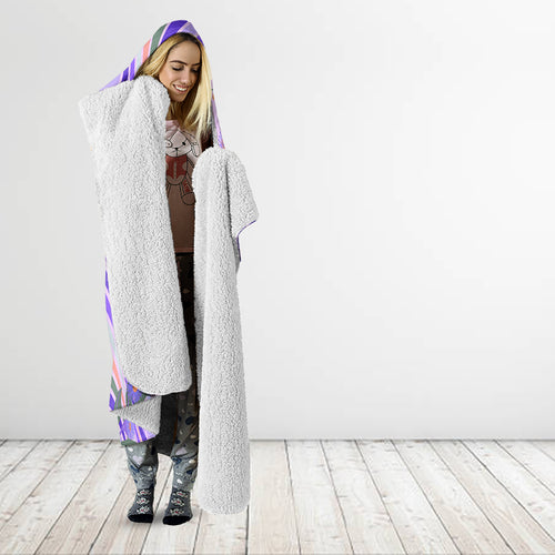 australia-hippie-christmas-hooded-blanket-cockatoo-kookaburra-with-wattle-violet-pastel-color