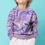 australia-hippie-christmas-kid-ugly-christmas-sweater-cockatoo-kookaburra-with-wattle-violet-pastel-color