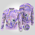 australia-hippie-christmas-ugly-christmas-sweater-cockatoo-kookaburra-with-wattle-violet-pastel-color