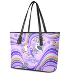 australia-hippie-christmas-leather-tote-bag-cockatoo-kookaburra-with-wattle-violet-pastel-color