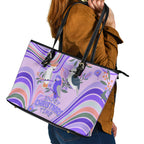 australia-hippie-christmas-leather-tote-bag-cockatoo-kookaburra-with-wattle-violet-pastel-color