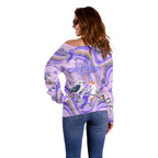 australia-hippie-christmas-off-shoulder-sweater-cockatoo-kookaburra-with-wattle-violet-pastel-color