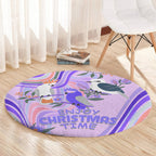 australia-hippie-christmas-round-carpet-cockatoo-kookaburra-with-wattle-violet-pastel-color