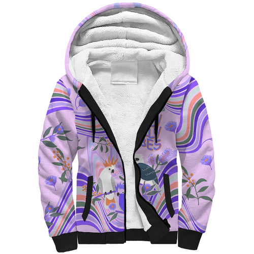 australia-hippie-christmas-sherpa-hoodie-cockatoo-kookaburra-with-wattle-violet-pastel-color