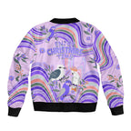 australia-hippie-christmas-sleeve-zip-bomber-jacket-cockatoo-kookaburra-with-wattle-violet-pastel-color