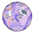australia-hippie-christmas-spare-tire-cover-cockatoo-kookaburra-with-wattle-violet-pastel-color
