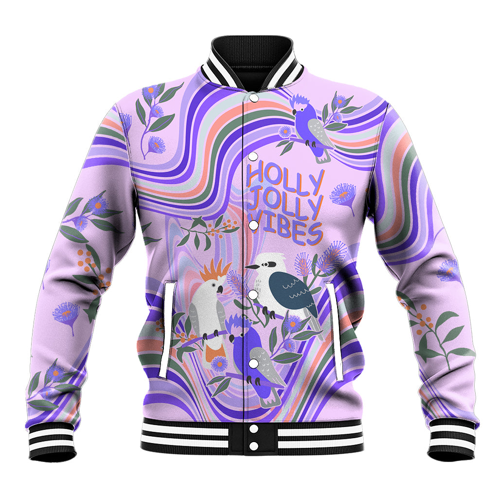 personalised-australia-hippie-christmas-baseball-jacket-cockatoo-kookaburra-with-wattle-violet-pastel-color