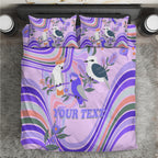 personalised-australia-hippie-christmas-bedding-set-cockatoo-kookaburra-with-wattle-violet-pastel-color