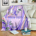 personalised-australia-hippie-christmas-blanket-cockatoo-kookaburra-with-wattle-violet-pastel-color