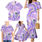 personalised-australia-hippie-christmas-family-matching-mermaid-dress-and-hawaiian-shirt-cockatoo-kookaburra-with-wattle-violet-pastel-color