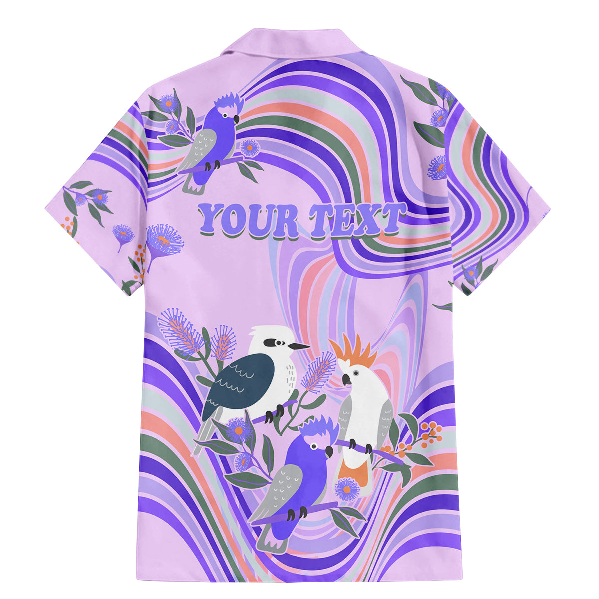 personalised-australia-hippie-christmas-family-matching-mermaid-dress-and-hawaiian-shirt-cockatoo-kookaburra-with-wattle-violet-pastel-color