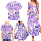 personalised-australia-hippie-christmas-family-matching-summer-maxi-dress-and-hawaiian-shirt-cockatoo-kookaburra-with-wattle-violet-pastel-color