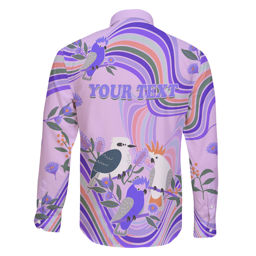 personalised-australia-hippie-christmas-family-matching-summer-maxi-dress-and-hawaiian-shirt-cockatoo-kookaburra-with-wattle-violet-pastel-color