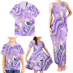personalised-australia-hippie-christmas-family-matching-tank-maxi-dress-and-hawaiian-shirt-cockatoo-kookaburra-with-wattle-violet-pastel-color