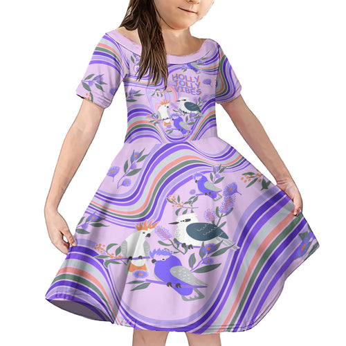 personalised-australia-hippie-christmas-family-matching-tank-maxi-dress-and-hawaiian-shirt-cockatoo-kookaburra-with-wattle-violet-pastel-color