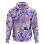 personalised-australia-hippie-christmas-hoodie-cockatoo-kookaburra-with-wattle-violet-pastel-color