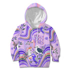 personalised-australia-hippie-christmas-kid-hoodie-cockatoo-kookaburra-with-wattle-violet-pastel-color