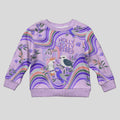 personalised-australia-hippie-christmas-kid-ugly-christmas-sweater-cockatoo-kookaburra-with-wattle-violet-pastel-color