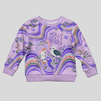 personalised-australia-hippie-christmas-kid-ugly-christmas-sweater-cockatoo-kookaburra-with-wattle-violet-pastel-color