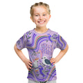 personalised-australia-hippie-christmas-kid-t-shirt-cockatoo-kookaburra-with-wattle-violet-pastel-color