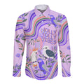 personalised-australia-hippie-christmas-long-sleeve-button-shirt-cockatoo-kookaburra-with-wattle-violet-pastel-color