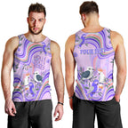 personalised-australia-hippie-christmas-men-tank-top-cockatoo-kookaburra-with-wattle-violet-pastel-color