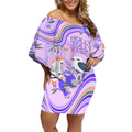 personalised-australia-hippie-christmas-off-shoulder-short-dress-cockatoo-kookaburra-with-wattle-violet-pastel-color