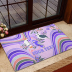 personalised-australia-hippie-christmas-rubber-doormat-cockatoo-kookaburra-with-wattle-violet-pastel-color