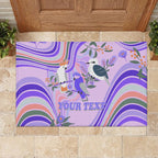 personalised-australia-hippie-christmas-rubber-doormat-cockatoo-kookaburra-with-wattle-violet-pastel-color