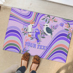 personalised-australia-hippie-christmas-rubber-doormat-cockatoo-kookaburra-with-wattle-violet-pastel-color