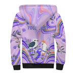 personalised-australia-hippie-christmas-sherpa-hoodie-cockatoo-kookaburra-with-wattle-violet-pastel-color