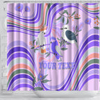 personalised-australia-hippie-christmas-shower-curtain-cockatoo-kookaburra-with-wattle-violet-pastel-color