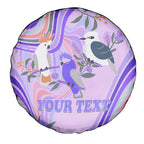 personalised-australia-hippie-christmas-spare-tire-cover-cockatoo-kookaburra-with-wattle-violet-pastel-color