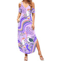 personalised-australia-hippie-christmas-summer-maxi-dress-cockatoo-kookaburra-with-wattle-violet-pastel-color
