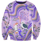 personalised-australia-hippie-christmas-sweatshirt-cockatoo-kookaburra-with-wattle-violet-pastel-color