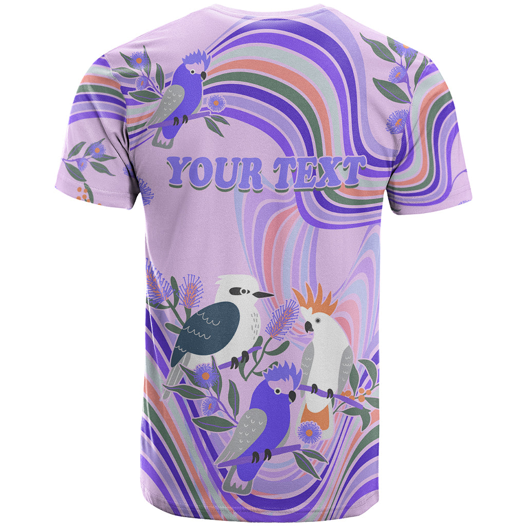 personalised-australia-hippie-christmas-t-shirt-cockatoo-kookaburra-with-wattle-violet-pastel-color