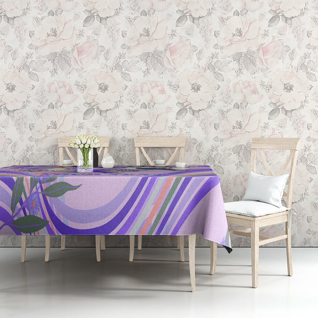 personalised-australia-hippie-christmas-tablecloth-cockatoo-kookaburra-with-wattle-violet-pastel-color