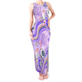 personalised-australia-hippie-christmas-tank-maxi-dress-cockatoo-kookaburra-with-wattle-violet-pastel-color