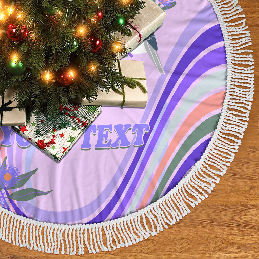 personalised-australia-hippie-christmas-tree-skirt-cockatoo-kookaburra-with-wattle-violet-pastel-color