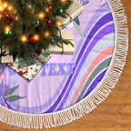 personalised-australia-hippie-christmas-tree-skirt-cockatoo-kookaburra-with-wattle-violet-pastel-color