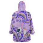 personalised-australia-hippie-christmas-wearable-blanket-hoodie-cockatoo-kookaburra-with-wattle-violet-pastel-color
