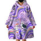 personalised-australia-hippie-christmas-wearable-blanket-hoodie-cockatoo-kookaburra-with-wattle-violet-pastel-color