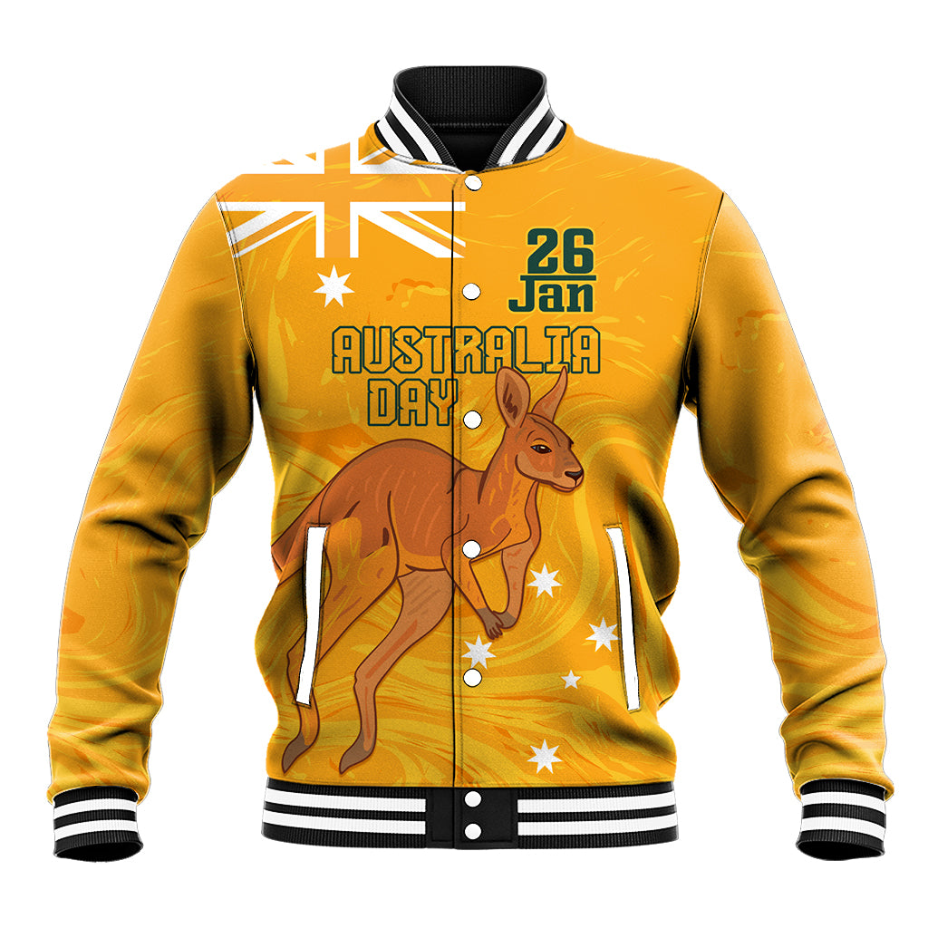 Personalised Matildas Australia Day Baseball Jacket Proud To Be Tillies Gold Version
