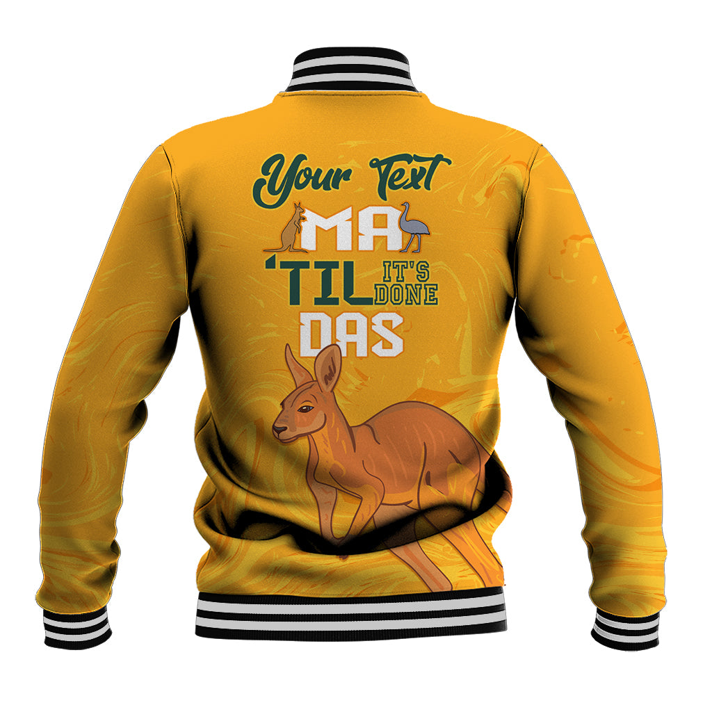 Personalised Matildas Australia Day Baseball Jacket Proud To Be Tillies Gold Version