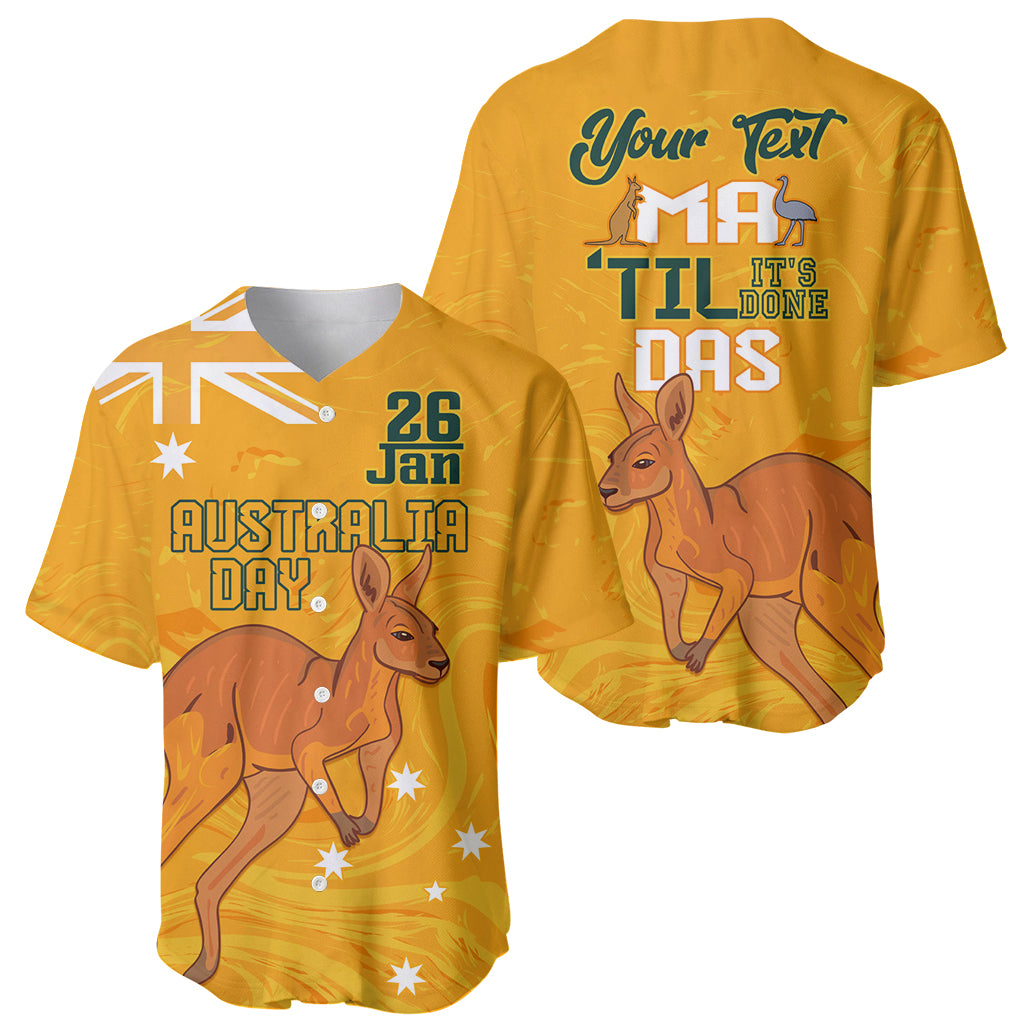 Personalised Matildas Australia Day Baseball Jersey Proud To Be Tillies Gold Version