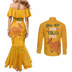 Personalised Matildas Australia Day Couples Matching Mermaid Dress and Long Sleeve Button Shirt Proud To Be Tillies Gold Version