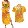 Personalised Matildas Australia Day Couples Matching Summer Maxi Dress and Hawaiian Shirt Proud To Be Tillies Gold Version