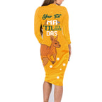 Personalised Matildas Australia Day Family Matching Long Sleeve Bodycon Dress and Hawaiian Shirt Proud To Be Tillies Gold Version